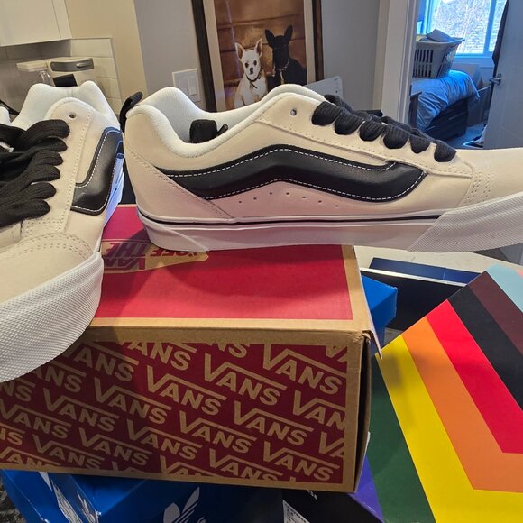 Vans Knu Skool Sneakers Suede White Black VN0009QCYB2 Mens Size 12 Skateboarding - Picture 3 of 9